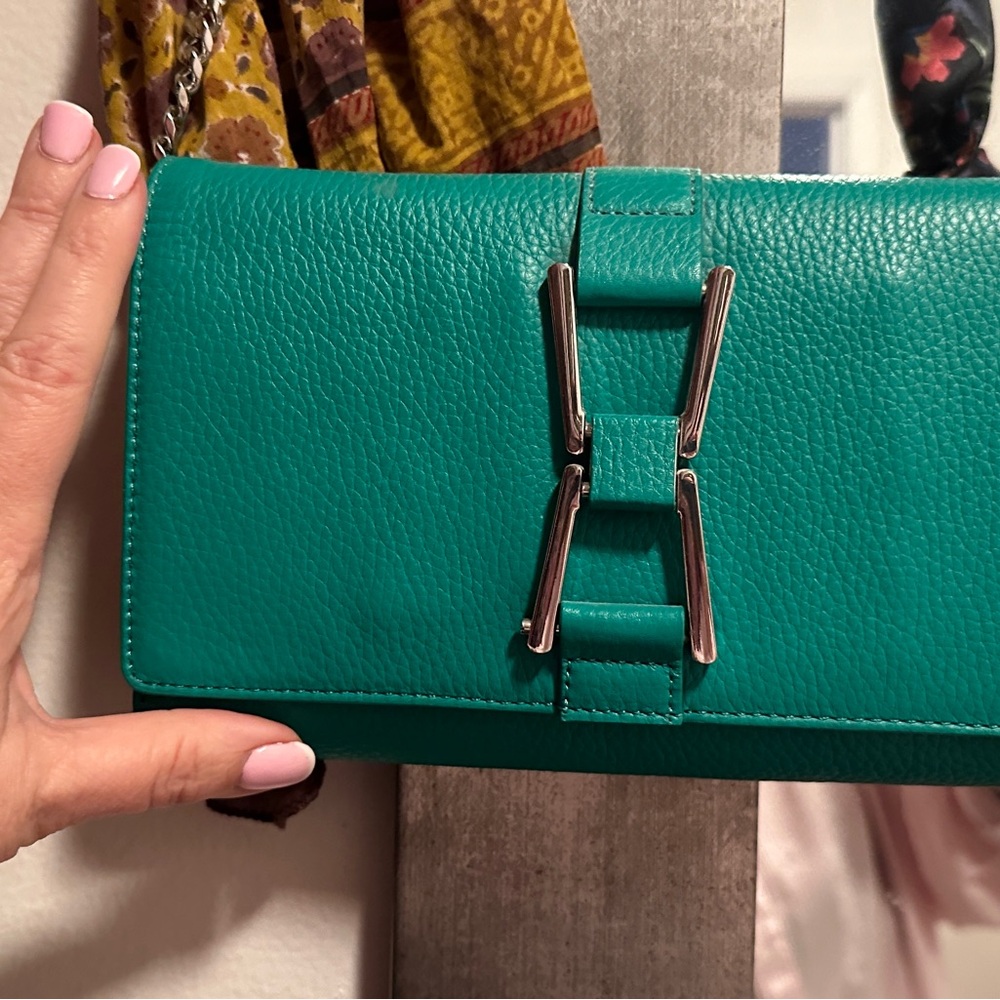 Sam Edelman Turquoise Shoulder Bag with Silver Chain